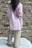 Shayle Indian Cotton Boyfriend Beach Shirt Sugar